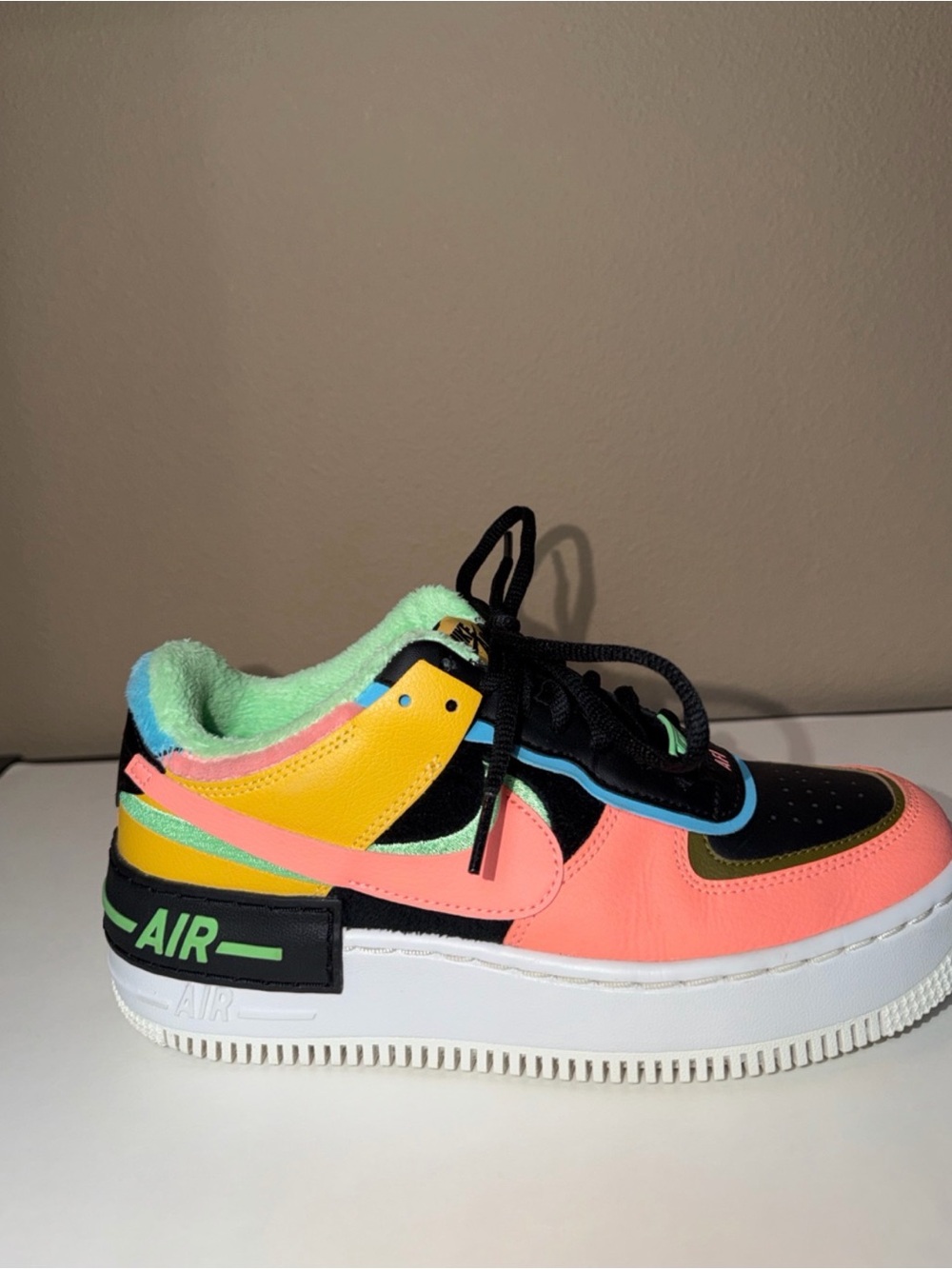 Nike Air Force 1 Shadow SE Solar Flare Atomic Pink Womens Sneaker Size 7 Multi - Picture 2 of 14